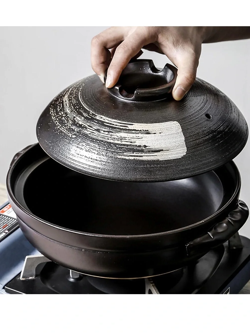 Ceramic Cooking Pot Large Chinese Casserole Earthenware Clay Pot with Lid Heat R